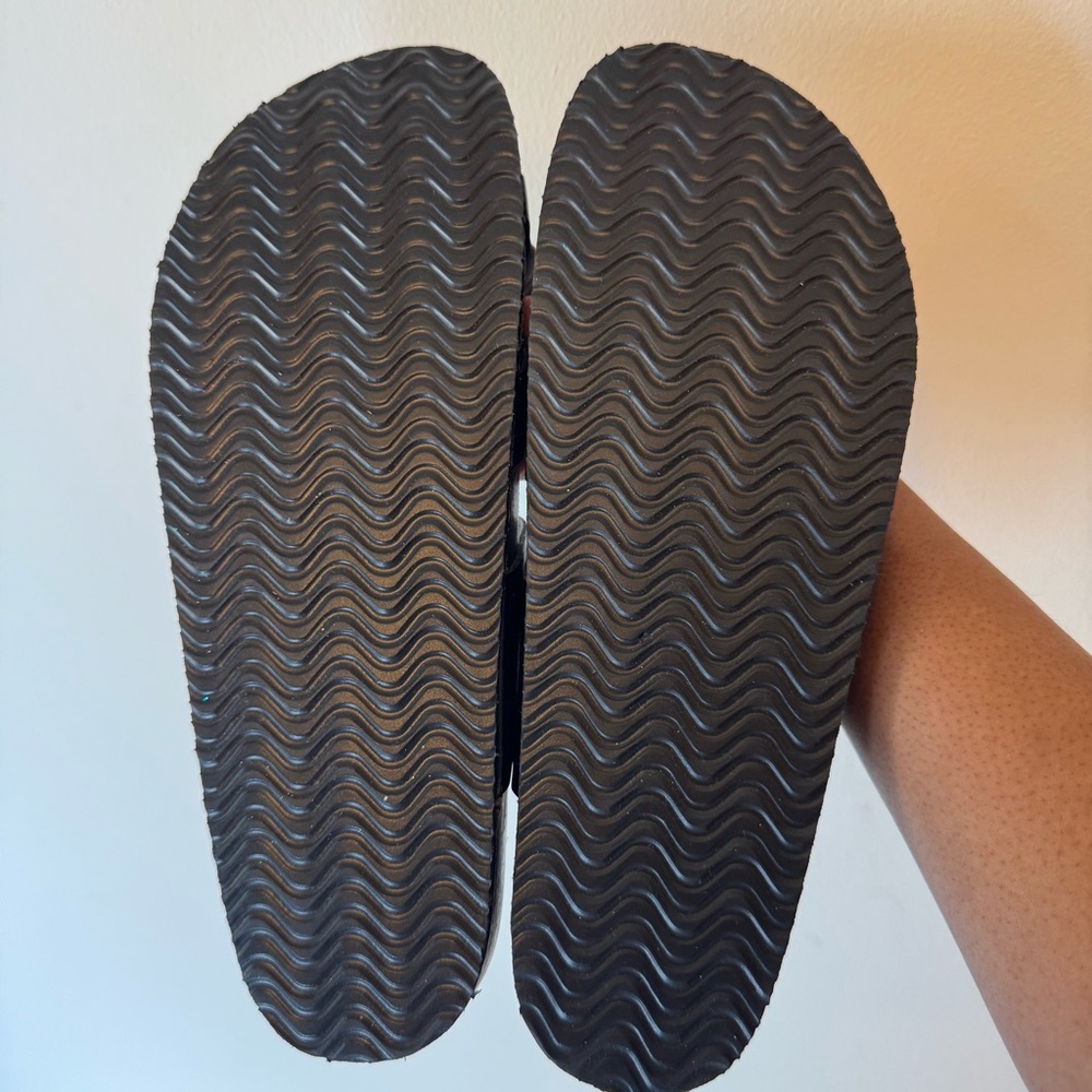 Black Leather Sz 9.5 Sandals with Buckles 0030 - Picture 7 of 10